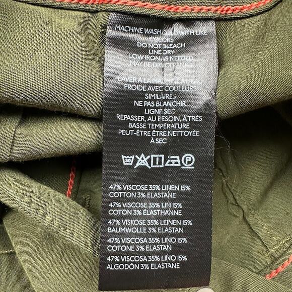 Maeve Anthropologie Pants Womens 32 Green Colette Wide Leg Crop Stretch Preppy - Picture 7 of 12